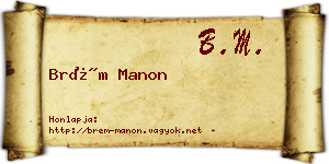 Brém Manon névjegykártya